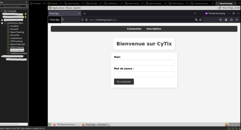 Projet Infrastructure Web Ticketing