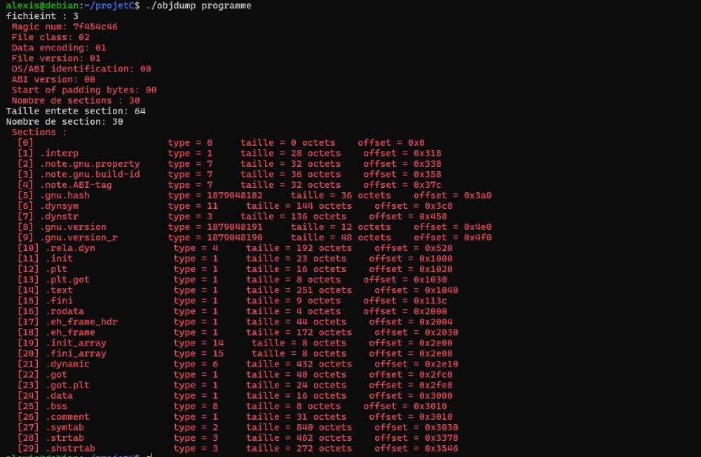 Projet Objdump